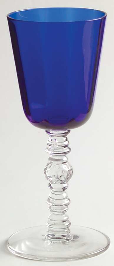 Spanish Cobalt Blue (Clear Stem) Wine by Heisey-1