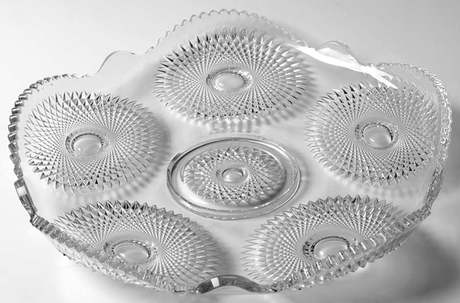 Sunburst 13" Rolled Edge Torte Plate by Heisey-1