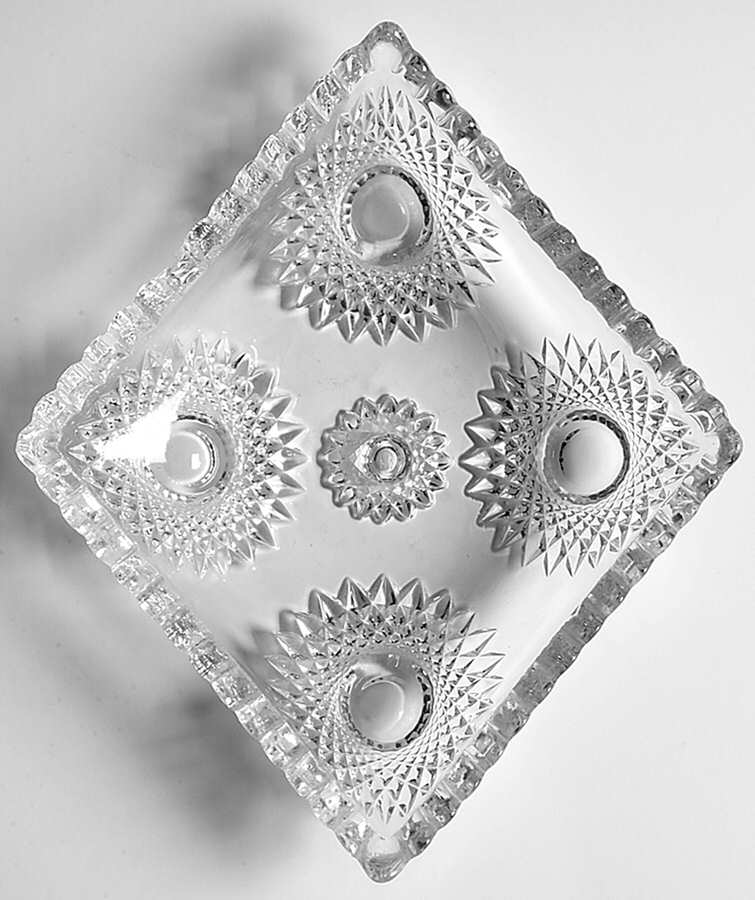 Sunburst Diamond Ashtray by Heisey-1