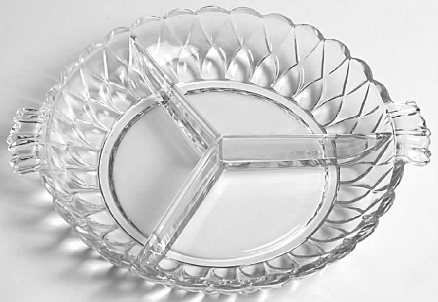 Sunflower 9" 3 Part Round Relish by Heisey-1
