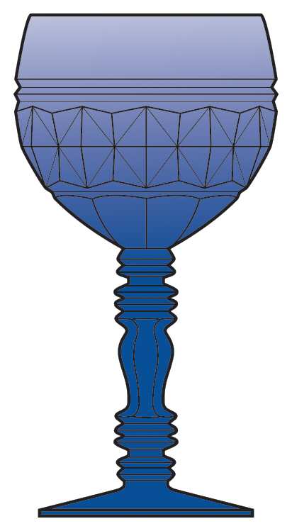 Sweet Ad O Line Cobalt Blue Water Goblet by Heisey-1
