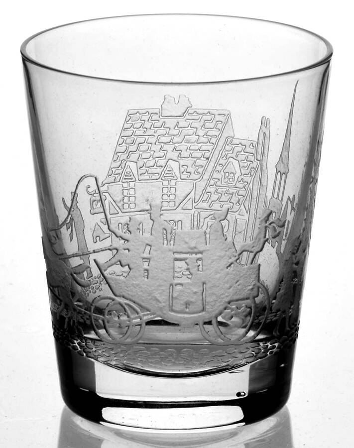 Tally Ho Clear (Deep Plate Etch) Shot Glass by Heisey-1