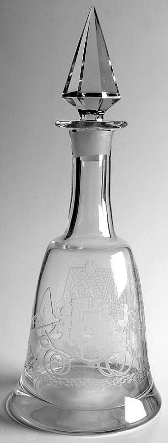 Tally Ho Clear (Deep Plate Etch) Decanter & Stopper by Heisey-1