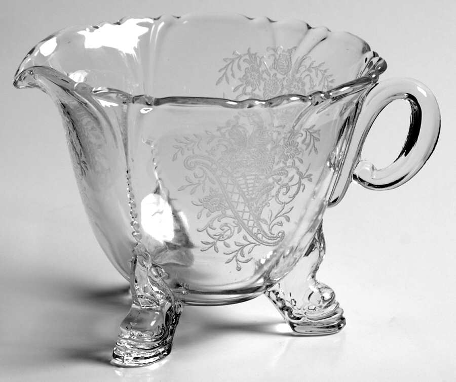 Titania Clear (Stem 3404) Dolphin Creamer by Heisey-1
