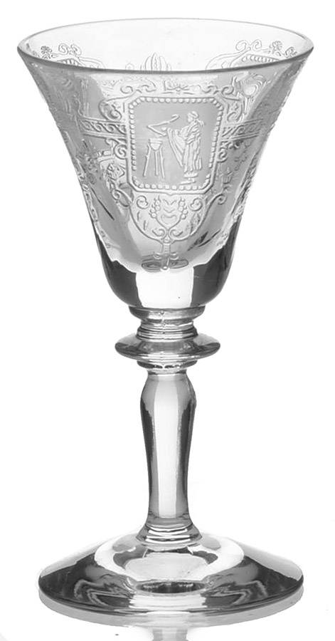 Trojan Clear (Stem 3366, Etch 445) Cordial Glass by Heisey-1