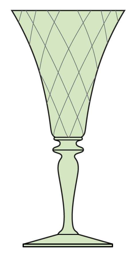 Trojan Green (Stem 3366, No Etch) Water Goblet by Heisey-1