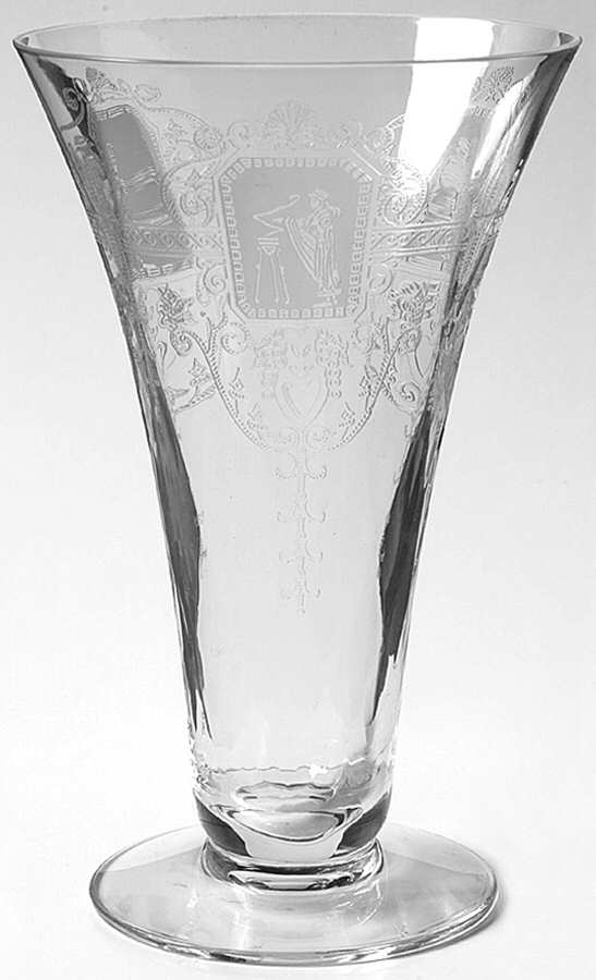 Trojan Clear (Stem 3368, Etch 445) Footed Tumbler by Heisey-1