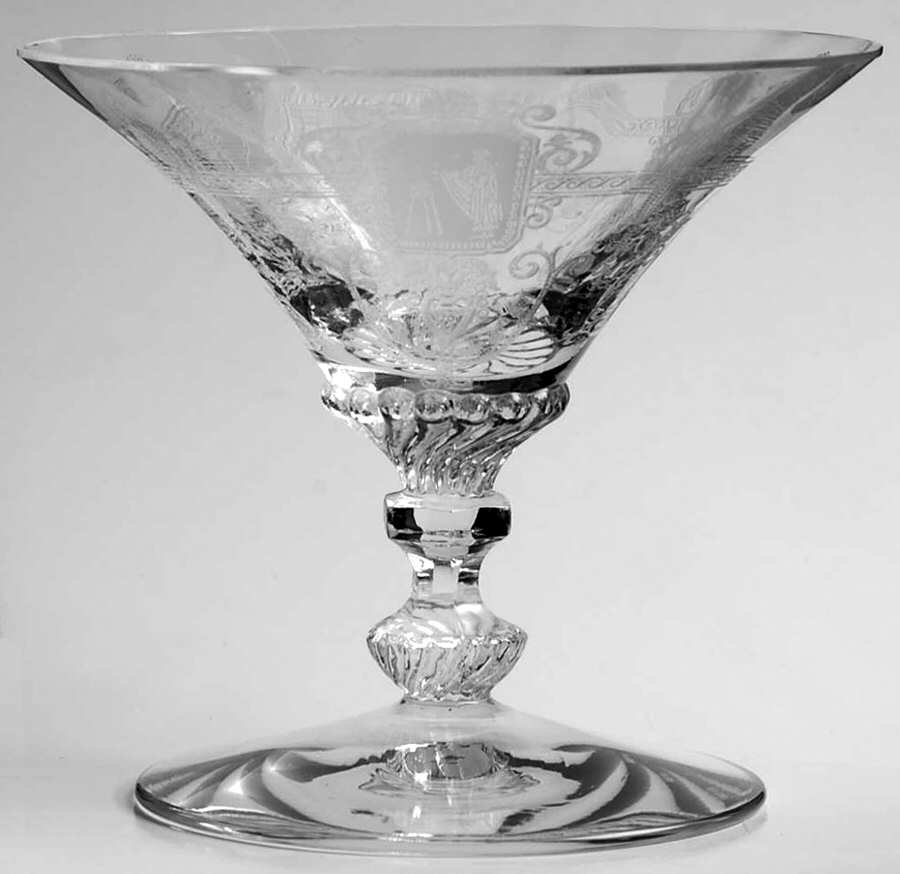 Trojan Clear (Stem 3368, Etch 445) Low Sherbet by Heisey-1