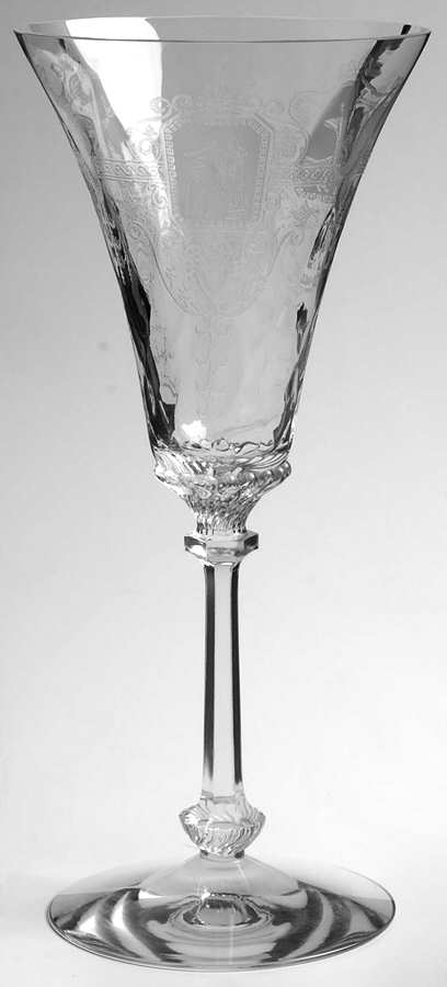 Trojan Clear (Stem 3368, Etch 445) Water Goblet by Heisey-1