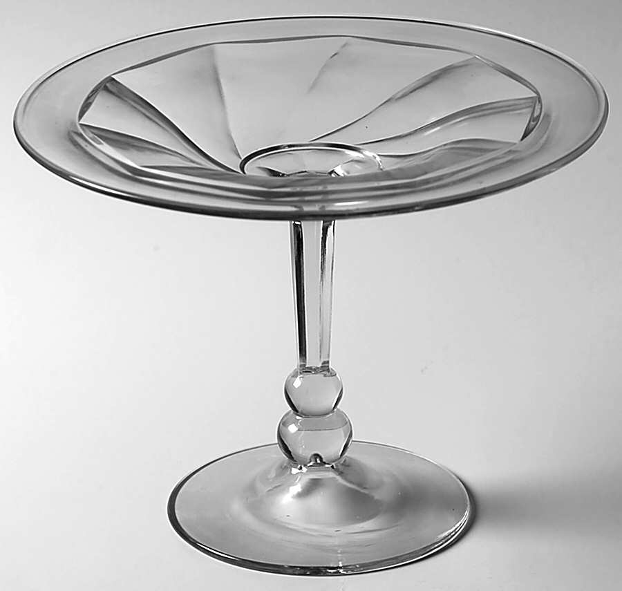 Twist Clear Round Compote (Height X Width) by Heisey-1