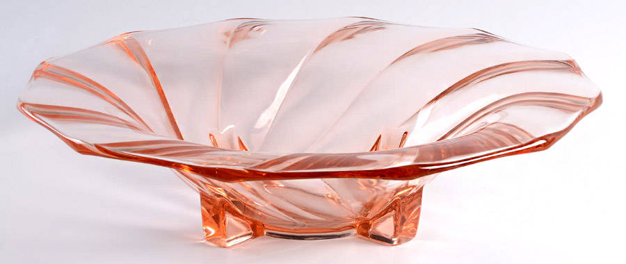 Twist Pink (Flamingo) 12" Round Bowl by Heisey-1