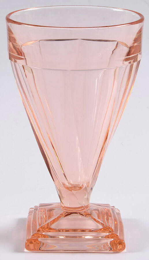 Twist Pink (Flamingo) 9 Oz Footed Tumbler by Heisey-1