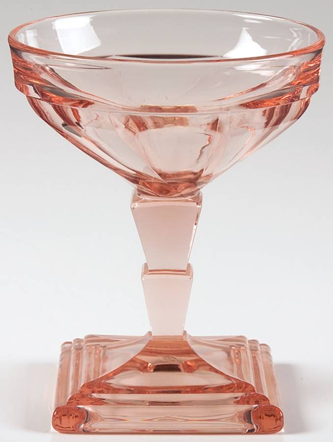 Twist Pink (Flamingo) Champagne/Tall Sherbet by Heisey-1