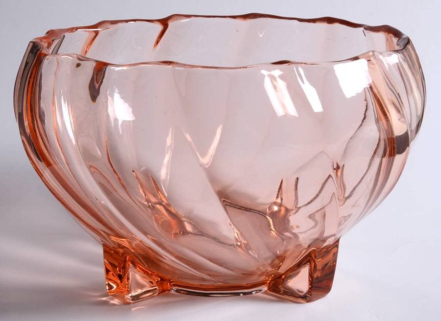 Twist Pink (Flamingo) 8" Round Nasturtium Bowl by Heisey-1