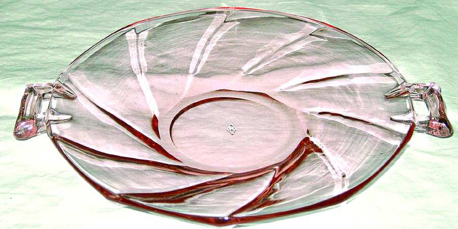 Twist Pink (Flamingo) Small Cheese Plate by Heisey-1