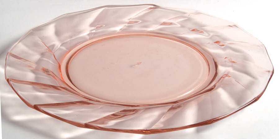 Twist Pink (Flamingo) Large Dinner Plate by Heisey-1