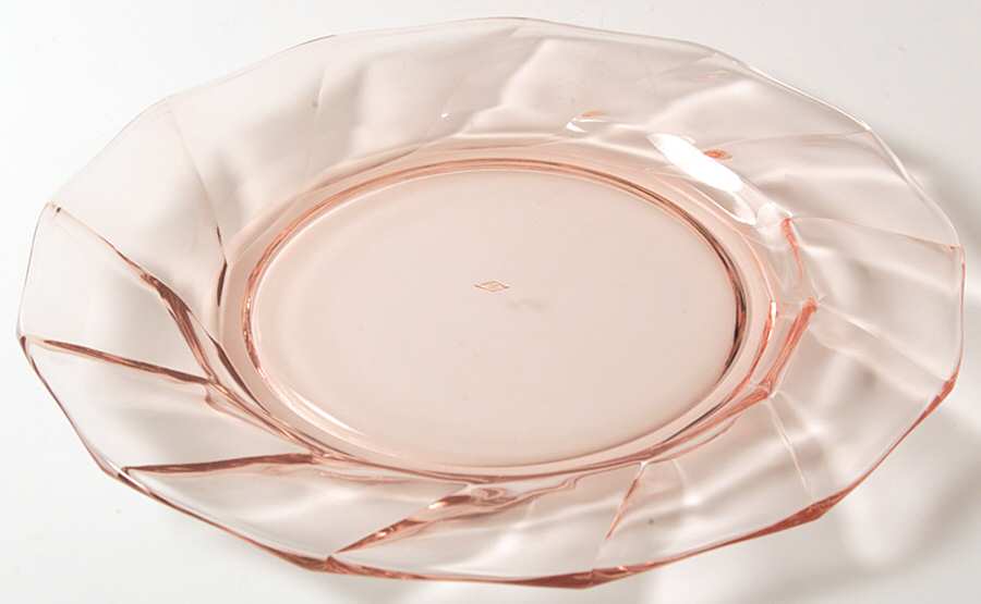 Twist Pink (Flamingo) Dinner Plate by Heisey-1