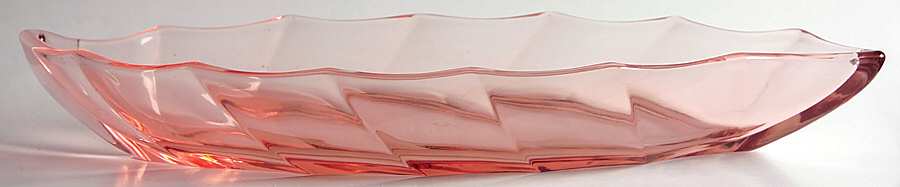 Twist Pink (Flamingo) 10" Leaf Shape Celery by Heisey-1