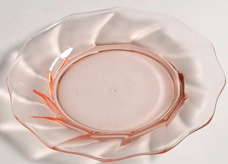 Twist Pink (Flamingo) Bread & Butter Plate by Heisey-1