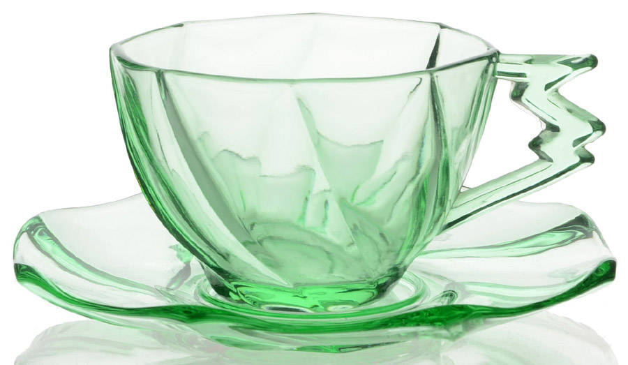 Twist Green (Moongleam) Cup & Saucer Set by Heisey-1