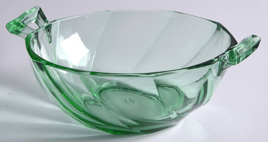 Twist Green (Moongleam) Flat Open 2 Handled Jam/Jelly by Heisey-1