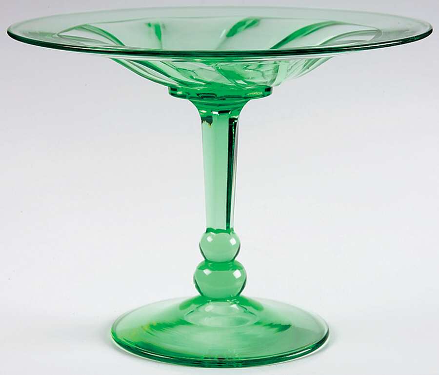 Twist Green (Moongleam) Round Compote (Height X Width) by Heisey-1