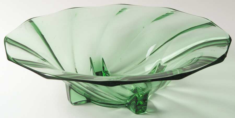 Twist Green (Moongleam) 12" Flared Bowl by Heisey-1