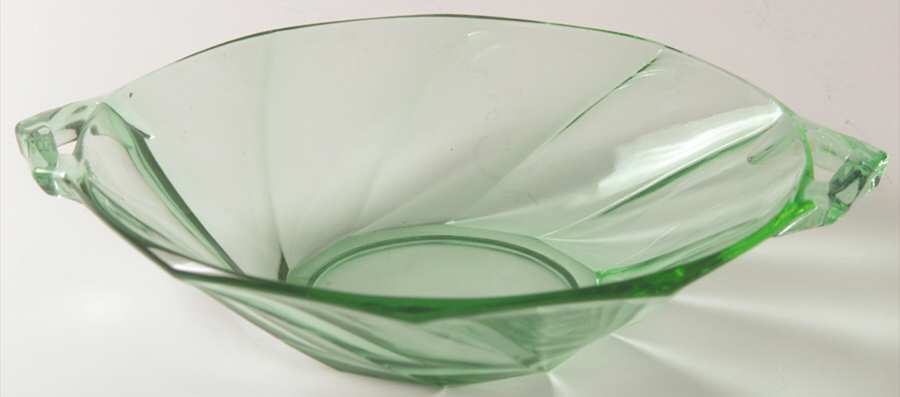 Twist Green (Moongleam) Flat Open 2 Handled Jam/Jelly by Heisey-1