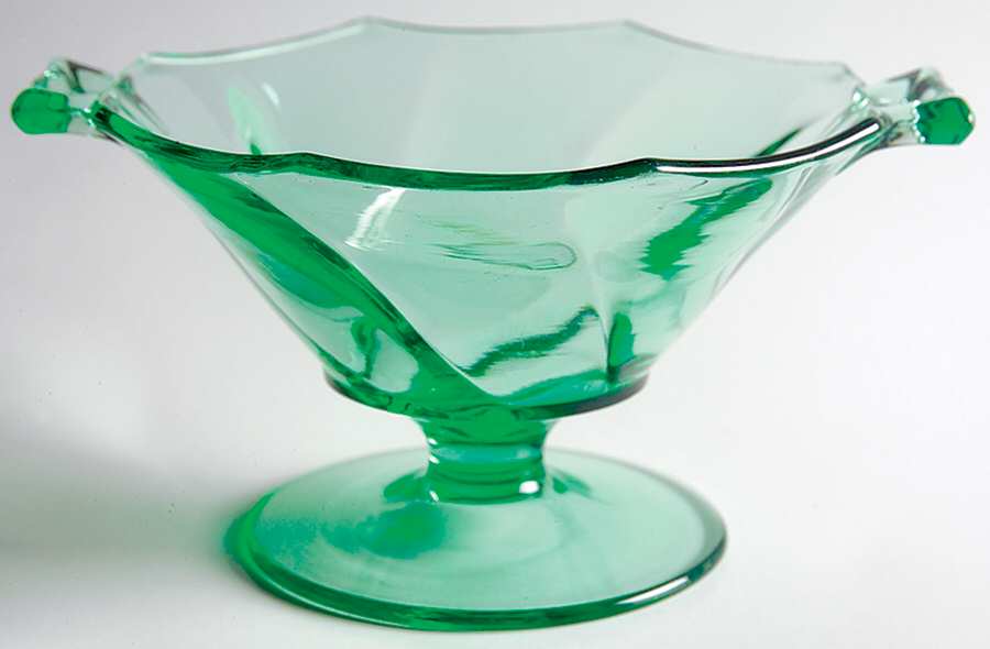 Twist Green (Moongleam) Footed Mayonnaise Bowl by Heisey-1