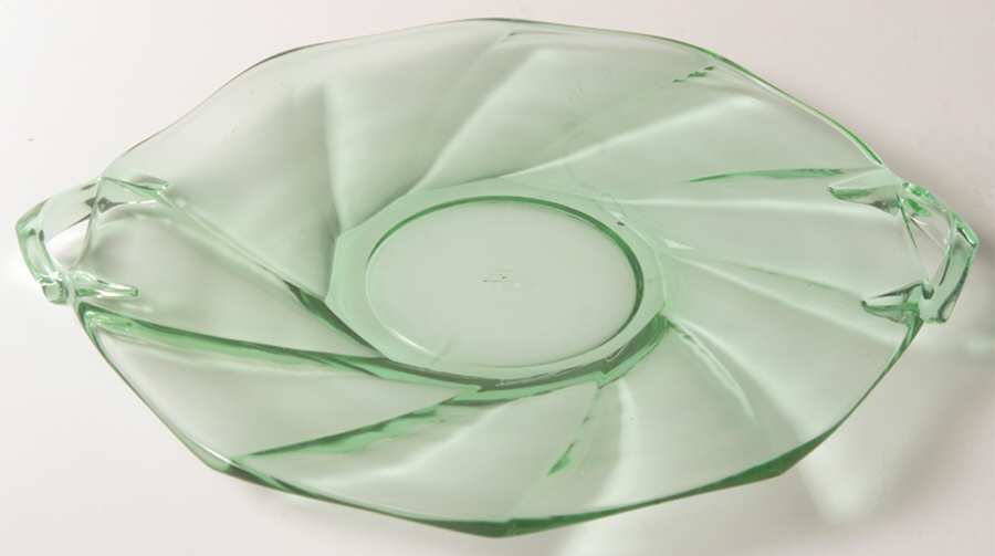 Twist Green (Moongleam) Small 2 Handled Plate by Heisey-1