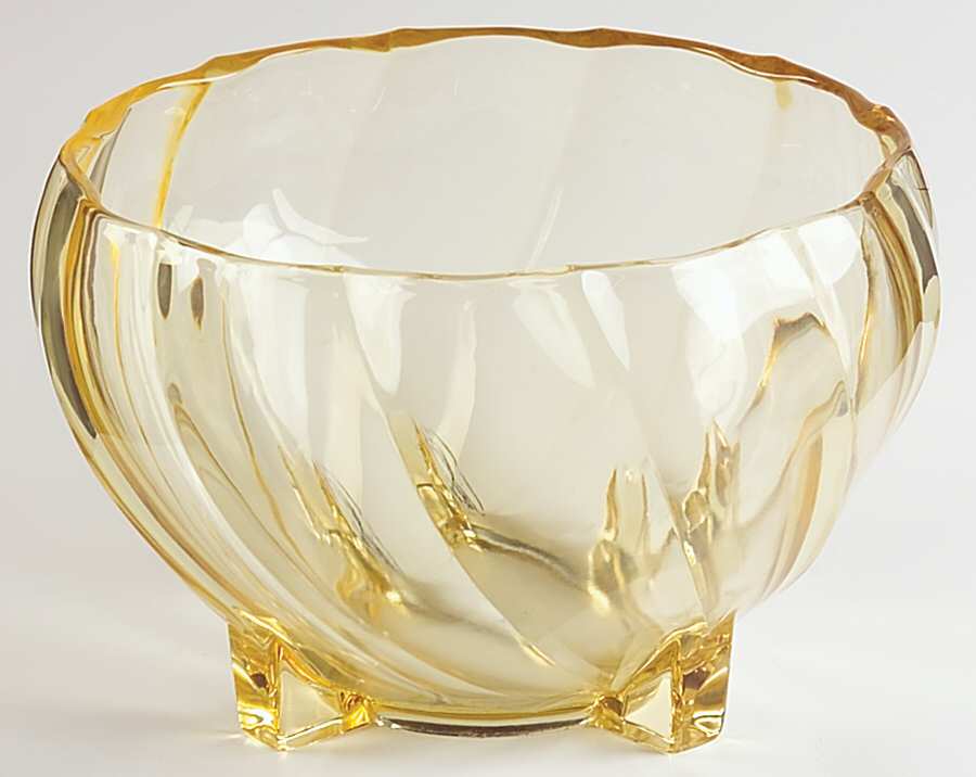 Twist Yellow (Sahara) 7" Round Nasturtium Bowl by Heisey-1