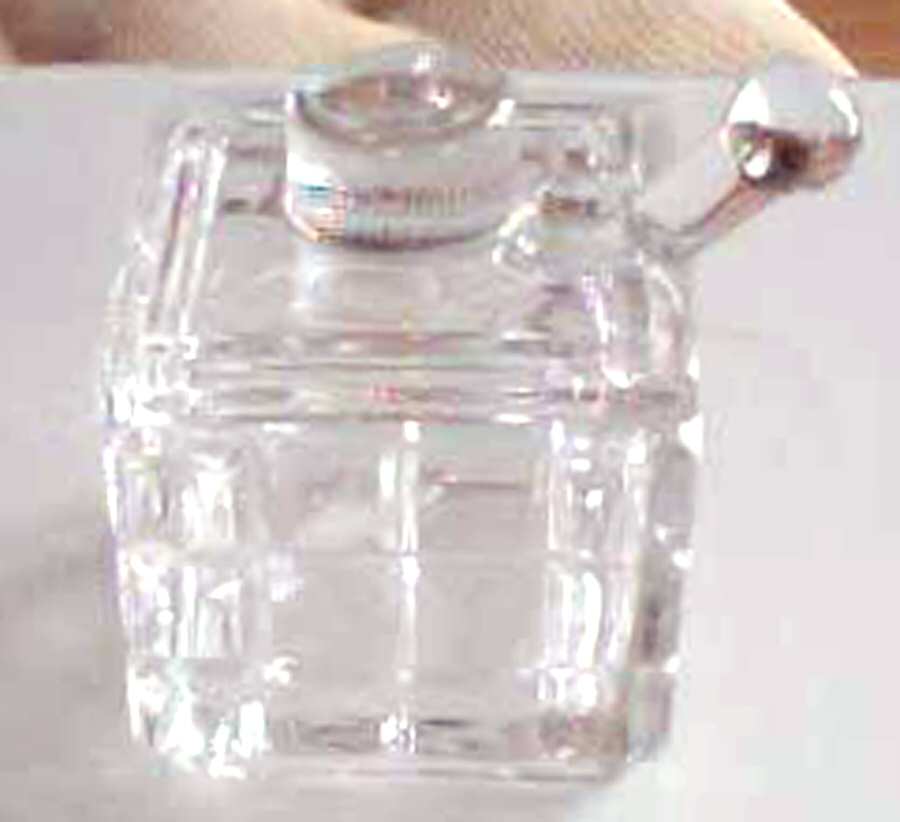 Victorian Clear Mustard & Lid with Spoon by Heisey-1