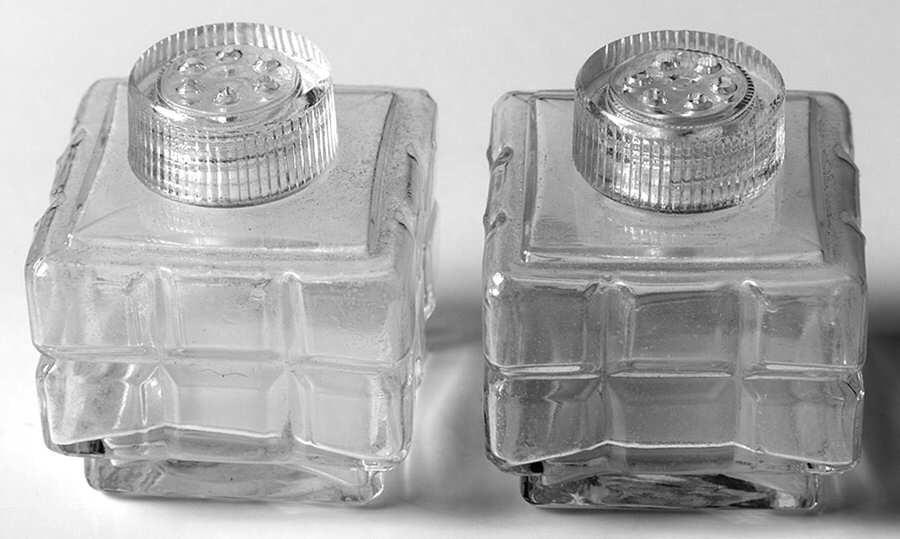 Victorian Clear Mini Shaker Set w/Glass Lids by Heisey-1
