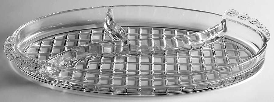 Victorian Clear 11" Oval 3 Part Relish by Heisey-1