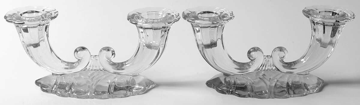 Warwick Clear (Set of 2) Double Light Candlestick by Heisey-1