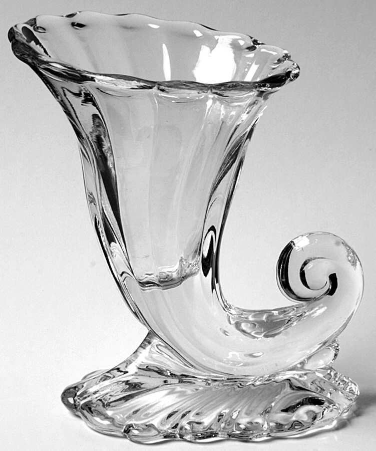 Warwick Clear 5" Cornucopia Vase by Heisey-1