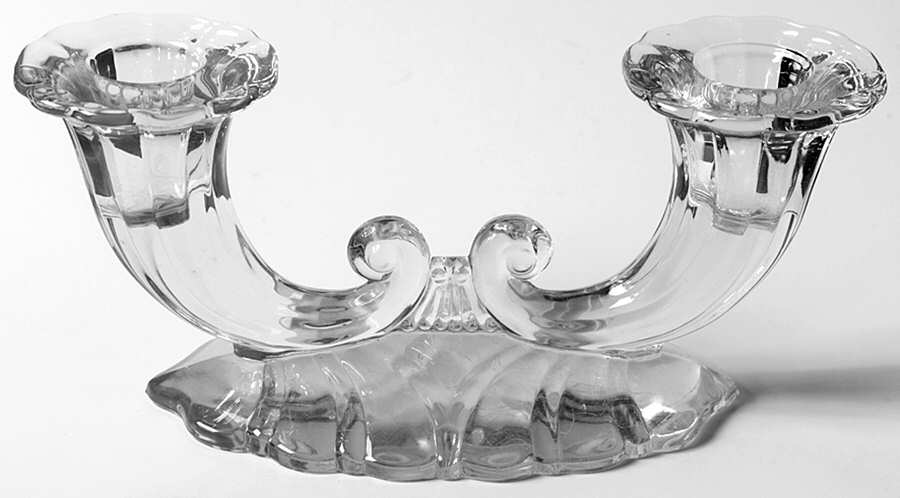 Warwick Clear Double Light Candlestick by Heisey-1