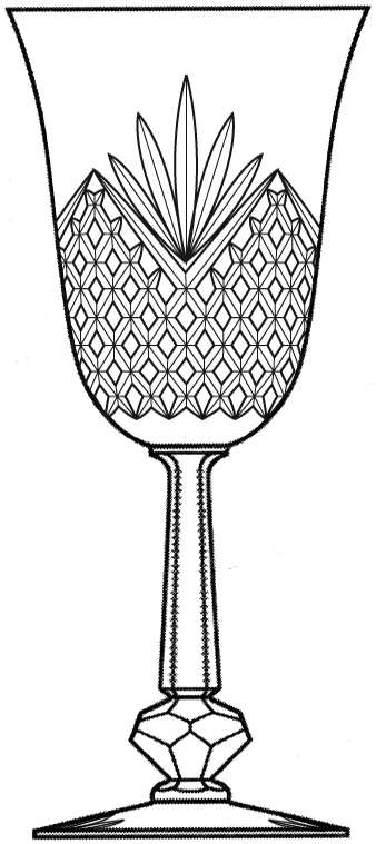 Waterford (Stem #4091, Cut 895) Water Goblet by Heisey-1