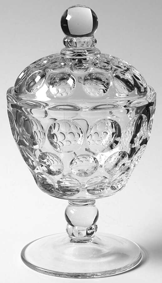 Whirlpool Clear Footed Candy Box & Lid by Heisey-1