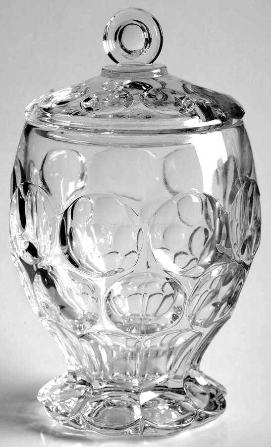 Whirlpool Clear Marmalade & Lid by Heisey-1