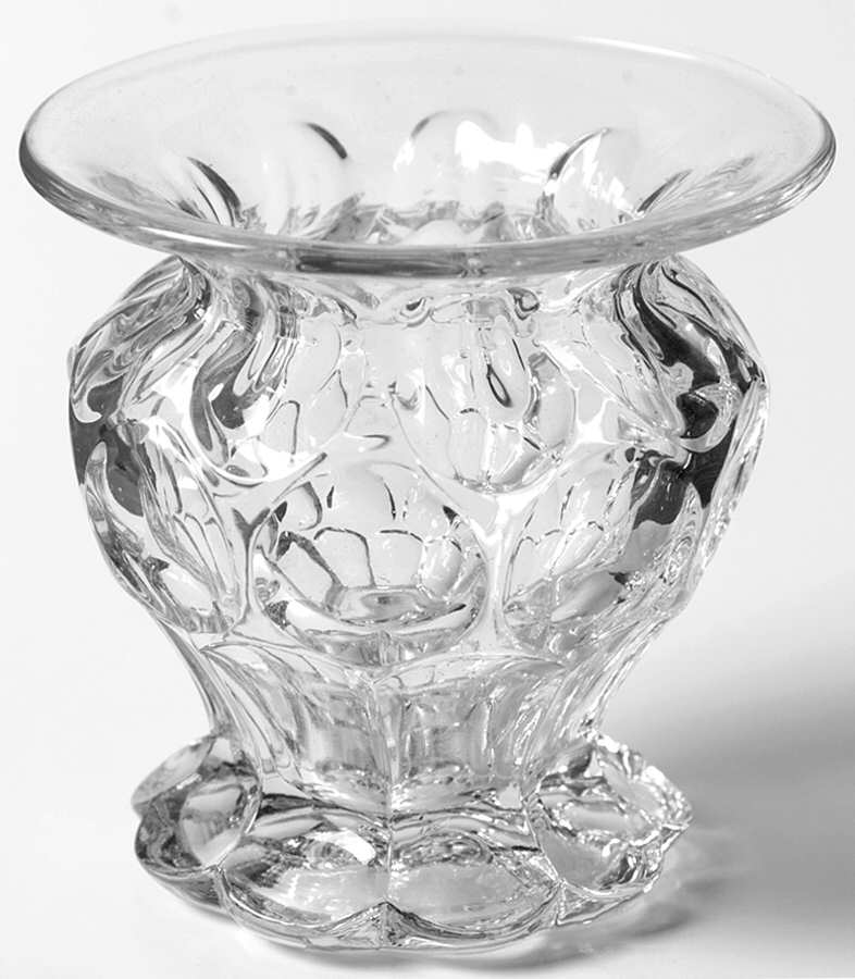 Whirlpool Clear Pansy Vase by Heisey-1