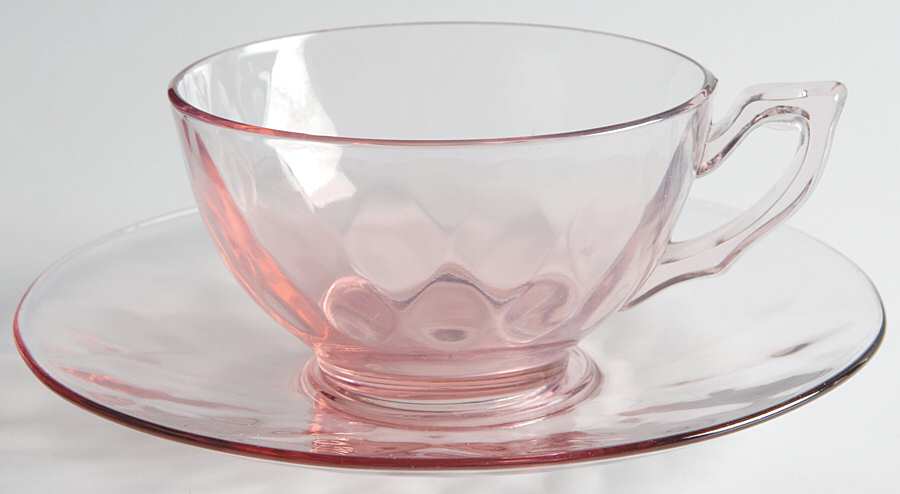 Yeoman Hawthorne Lavender (Stem 1184) Cup & Saucer Set by Heisey-1