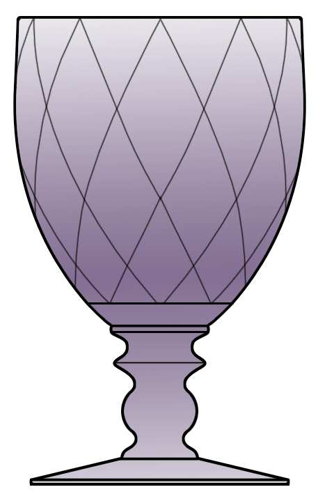 Yeoman Hawthorne Lavender (Stem 1184) Water Goblet by Heisey-1