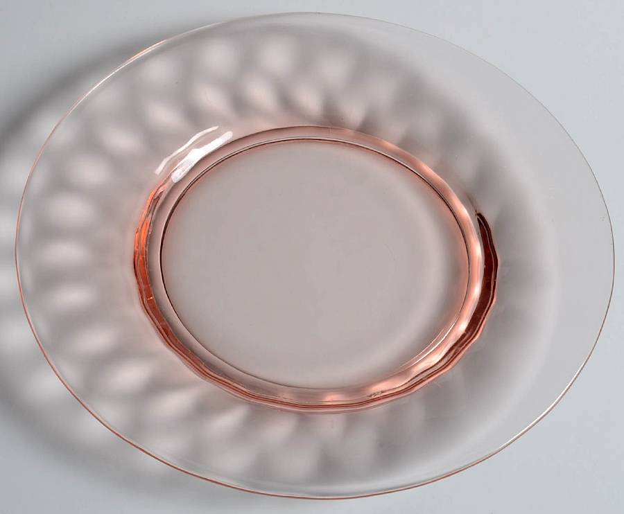 Yeoman Pink Flamingo (Stem 1184, Optic) 7" Salad Plate by Heisey-1