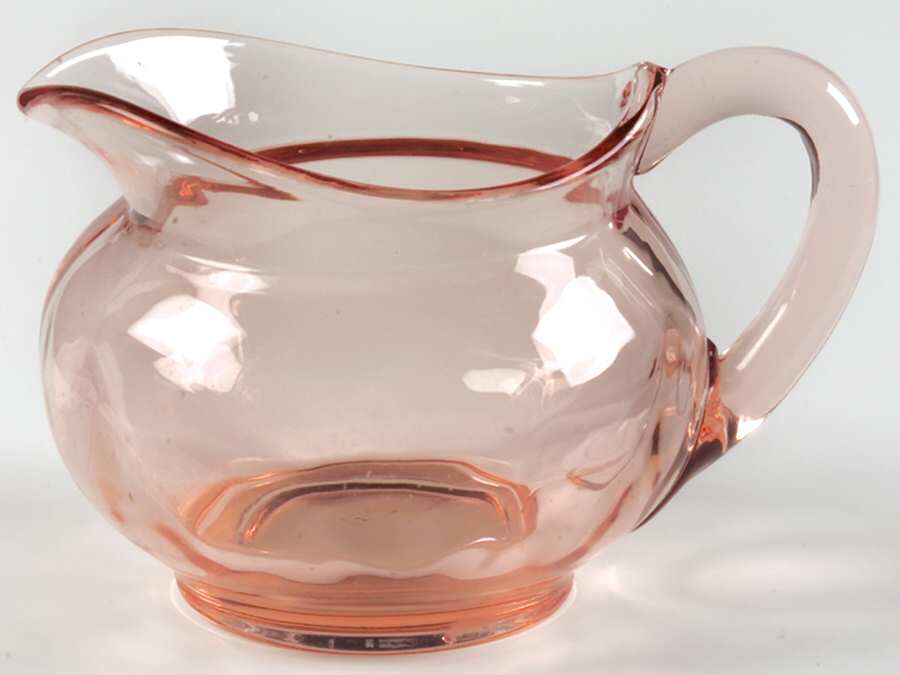 Yeoman Pink Flamingo (Stem 1184, Optic) Creamer by Heisey-1