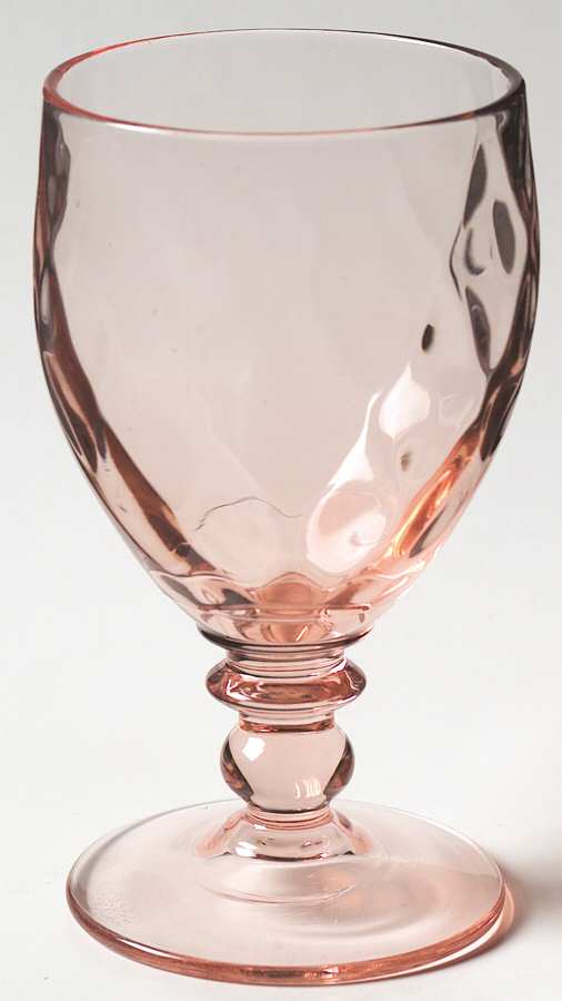 Yeoman Pink Flamingo (Stem 1184, Optic) Water Goblet by Heisey-1