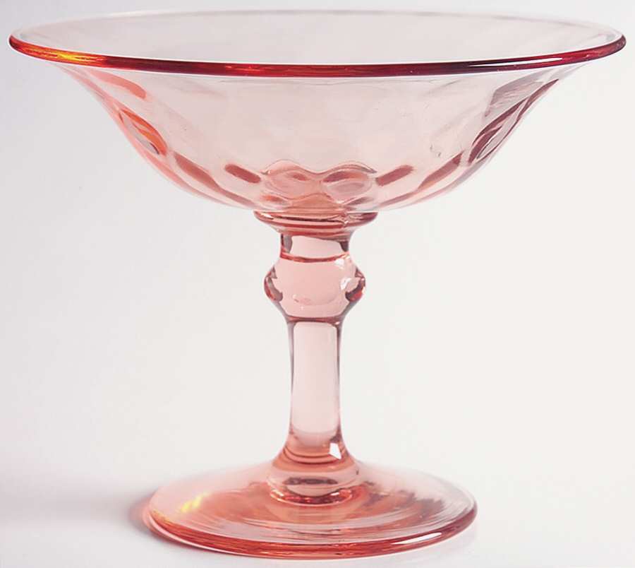 Yeoman Pink Flamingo (Stem 1184, Optic) Round Compote (Height X Width) by Heisey-1