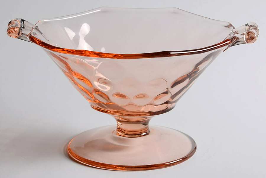 Yeoman Pink Flamingo (Stem 1184, Optic) Footed Mayonnaise Bowl by Heisey-1