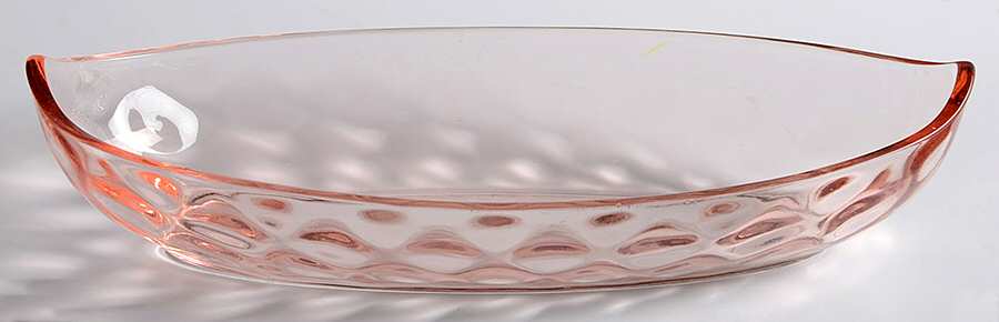 Yeoman Pink Flamingo (Stem 1184, Optic) 10" Canoe Shape Celery by Heisey-1