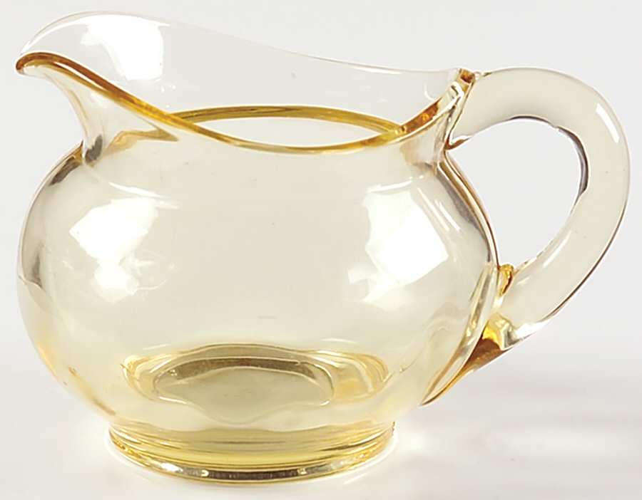 Yeoman Yellow Sahara (Stem 1184, Optic) Hotel Creamer by Heisey-1